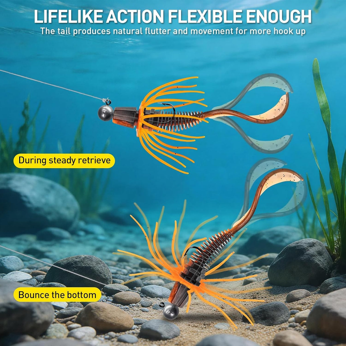 10-Pack Soft Plastic Fish Lures Kit - Realistic Swimbaits for Bass & Saltwater Fishing