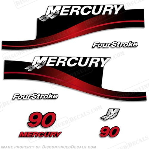 Mercury 90hp Outboard Decal Kit - All Variants for 1999-2004 Marine Engines