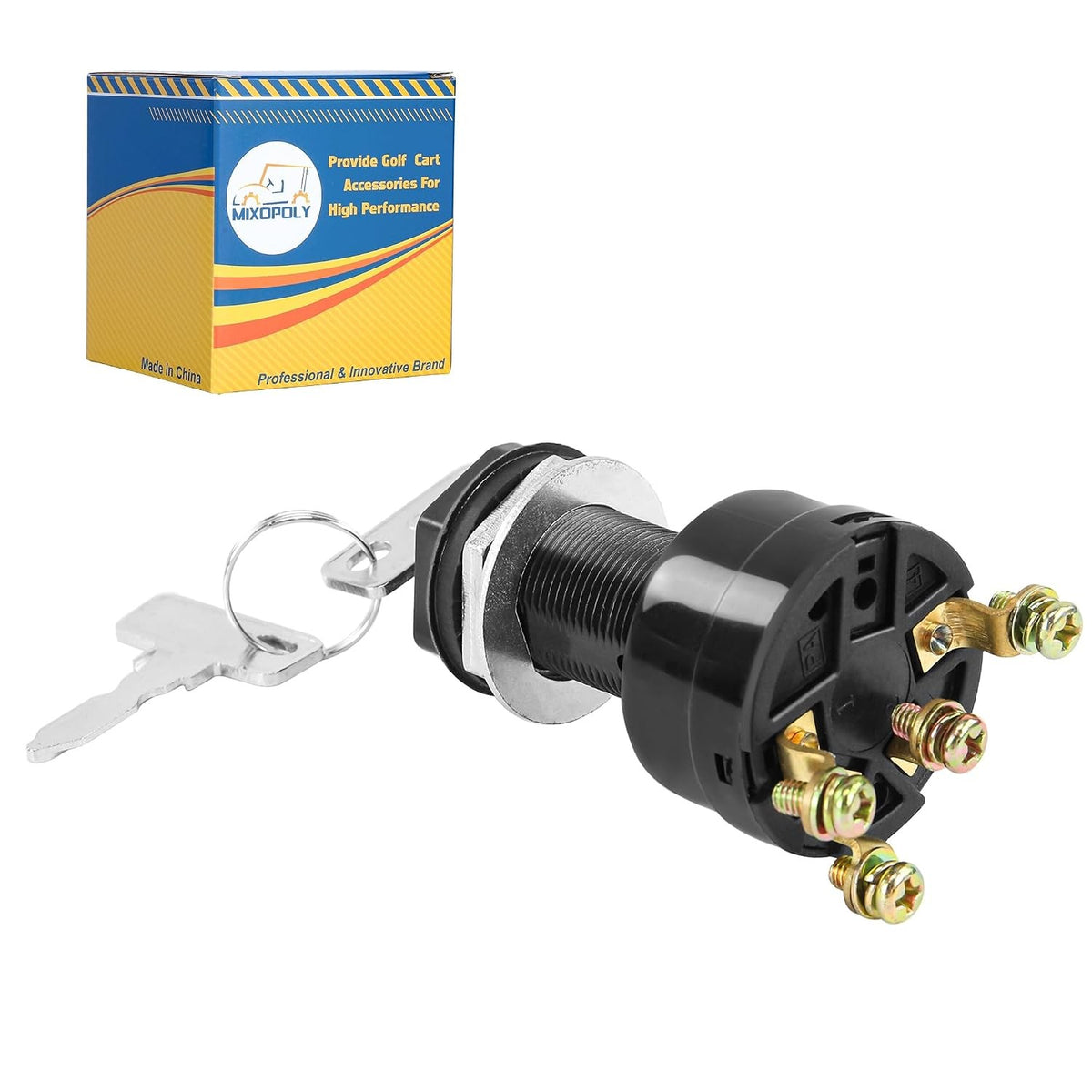 Golf Cart Ignition Switch 12V for Club Car DS, Limo, Turf Gas Golf