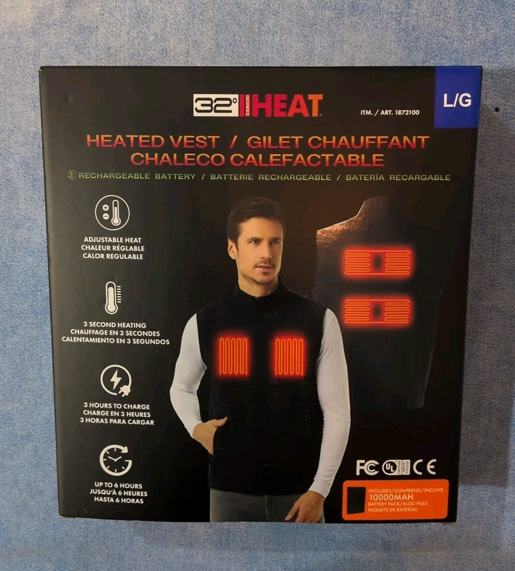 Rechargeable Heated Vest for Men - Large L/G Black