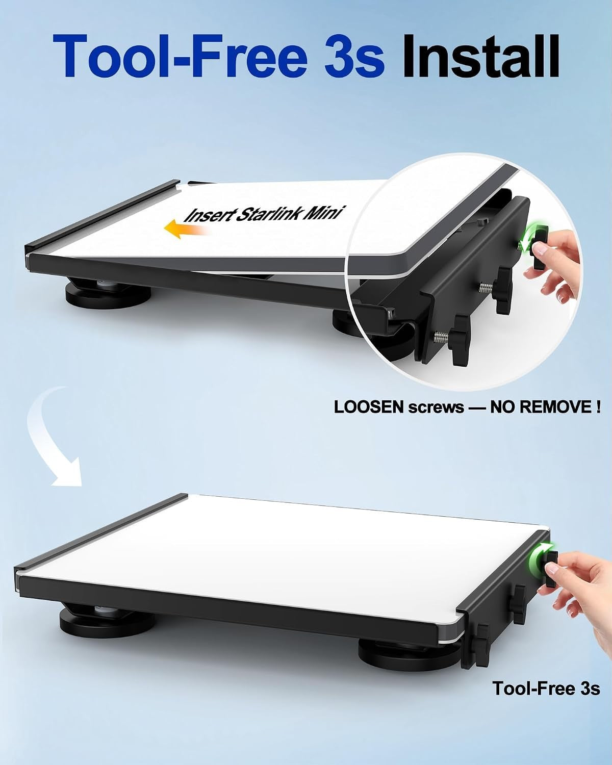 Magnetic Suction Car Mount Kit for Starlink Mini - Tool-Free Vehicle Mount