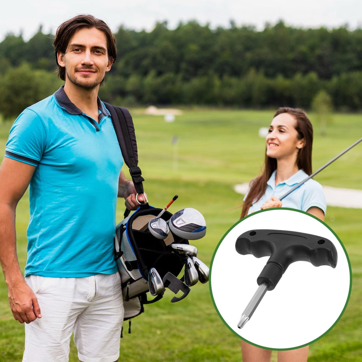 Adjustable Stainless Steel Golf Wrench Tool with Plastic Handle - Club & Driver Adjustment