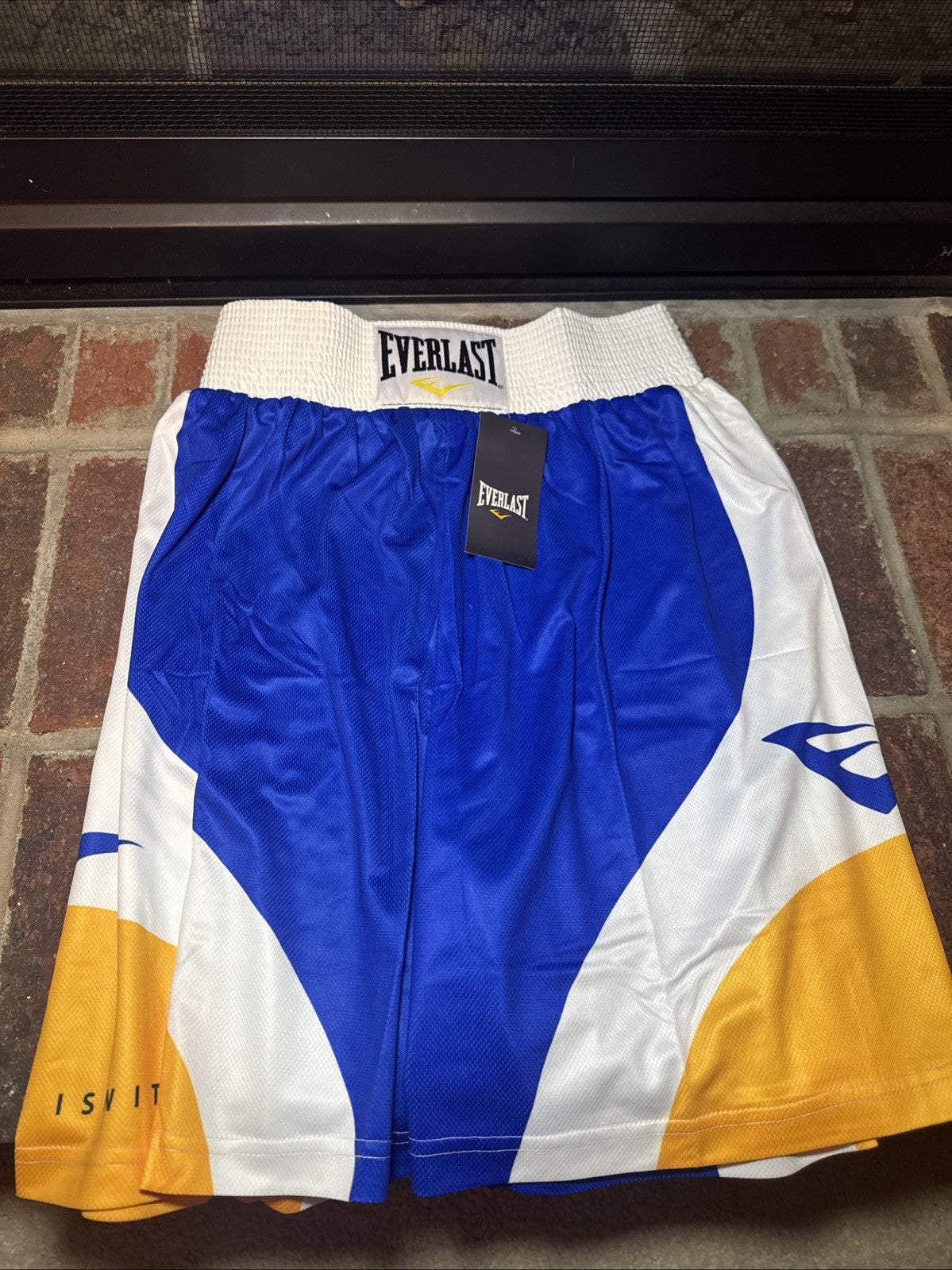 Boxing Shorts Unisex Training MMA Boxing Trunks Small Blue Yellow White