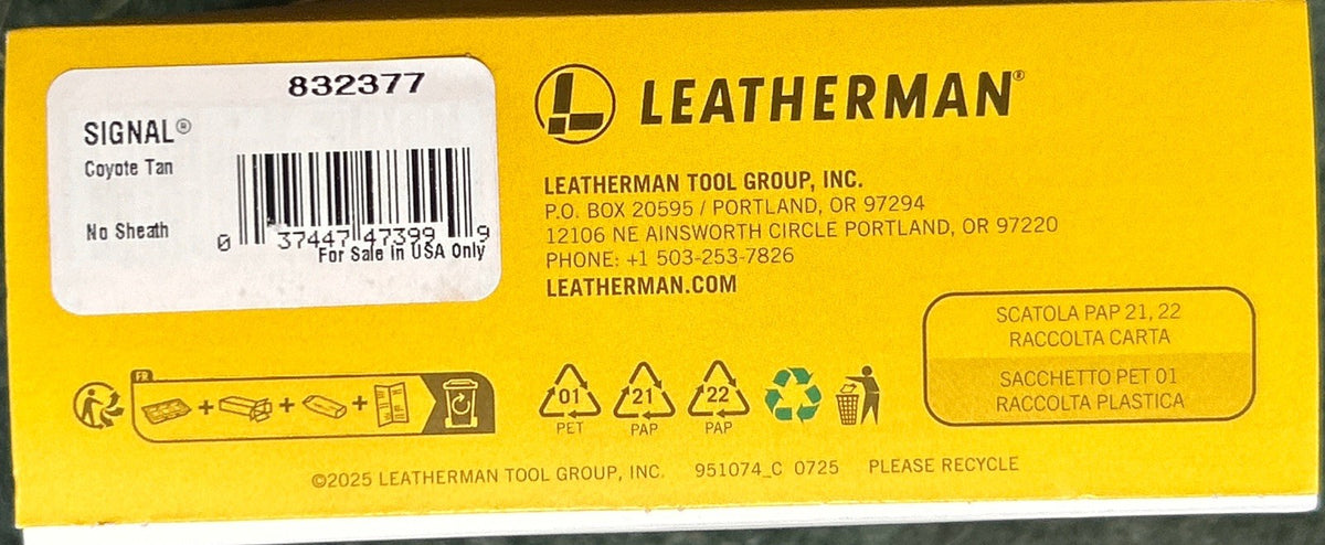 Leatherman Signal 19-in-1 Multi-Tool Coyote Tan Brand New Sealed USA