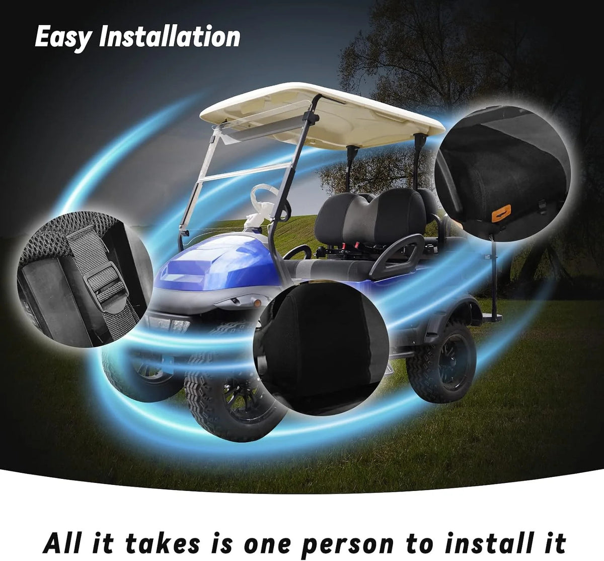 Golf Cart Front Seat Covers for Club Car Precedent 2004-Up - Durable Mesh Protection