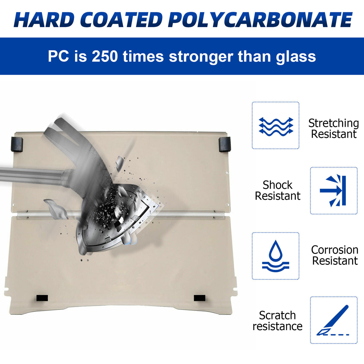 Golf Cart Folding Tinted Windshield for EZGO TXT & Medalist 1994-2014