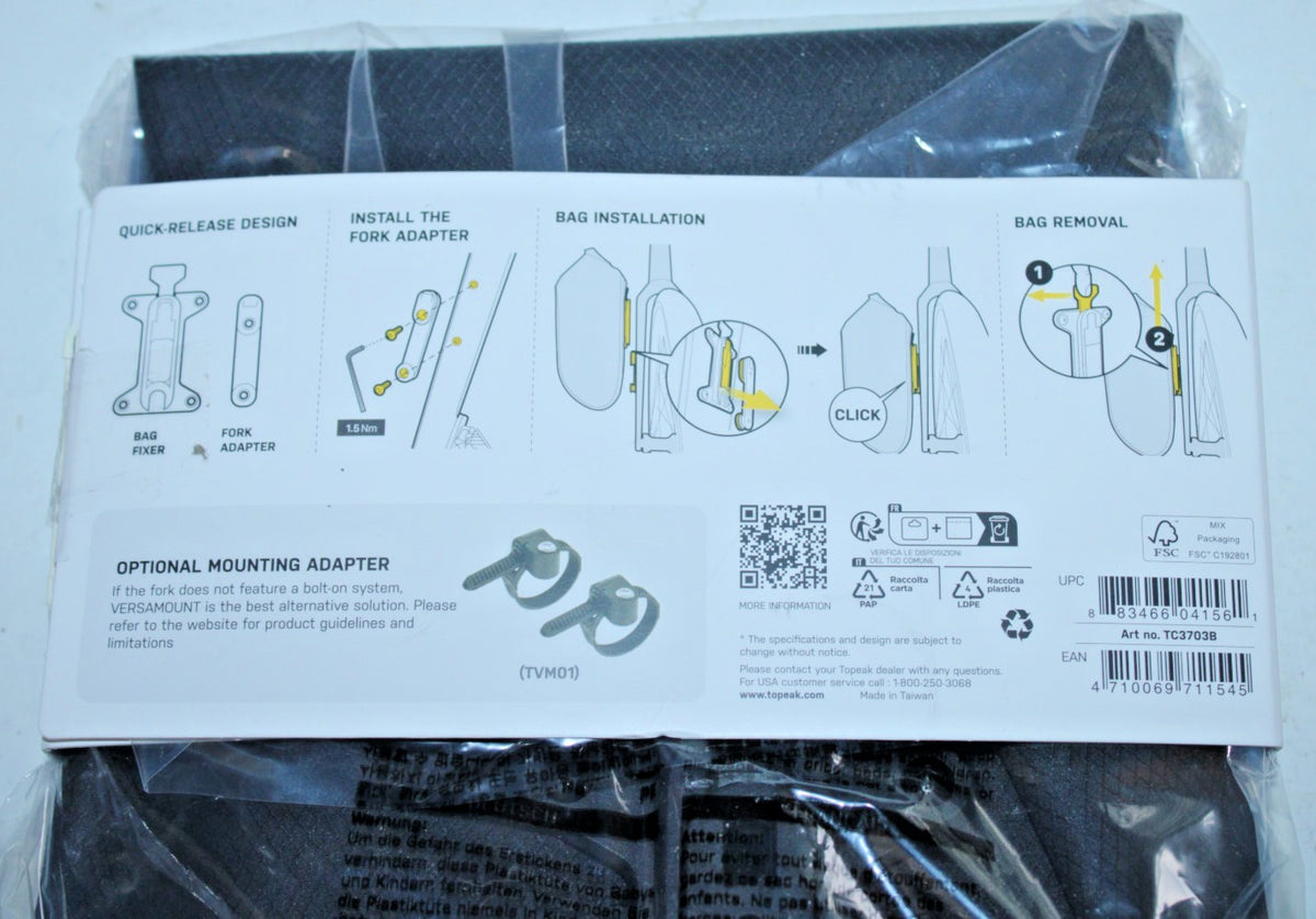 Bike Fork Bag with Quick-Release Mount 5.8L Waterproof Bicycle Storage