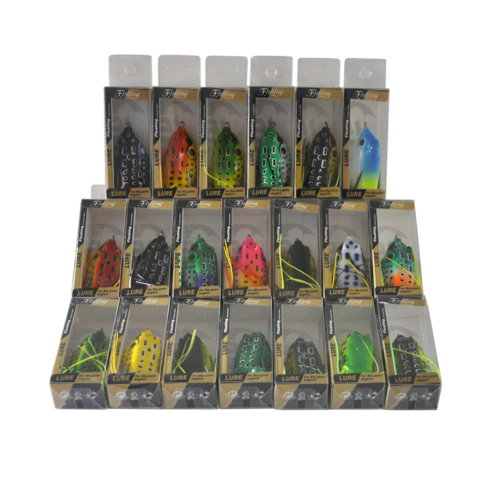 20 Pcs Soft Rubber Frog Fishing Lures with Sharp Hooks - 6cm/2.36''