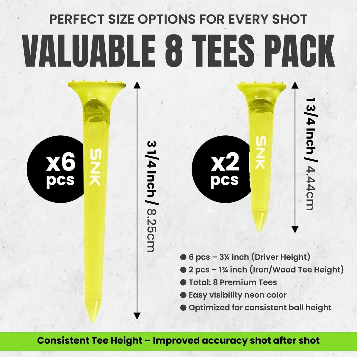 Unbreakable Plastic Golf Tees 21-Pack for Long Drive Performance