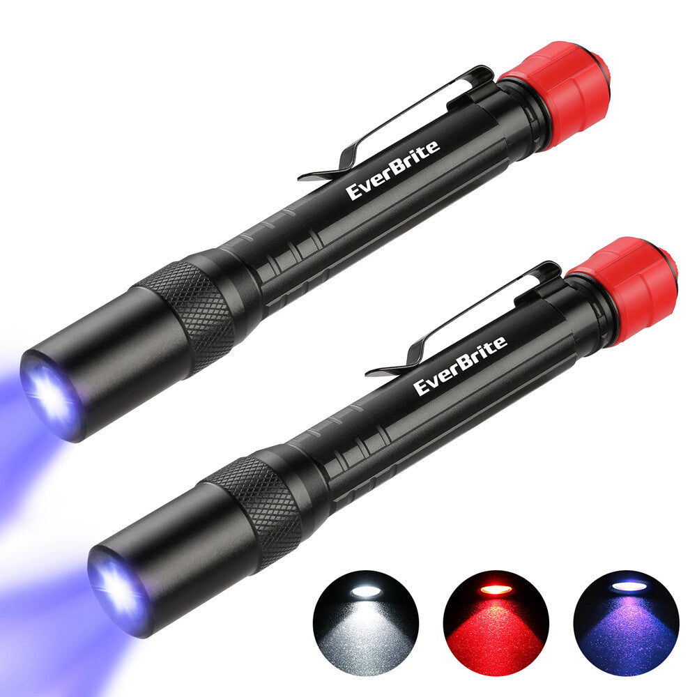 UV Black Light Flashlight 395nm Penlight Portable 3 Modes Waterproof