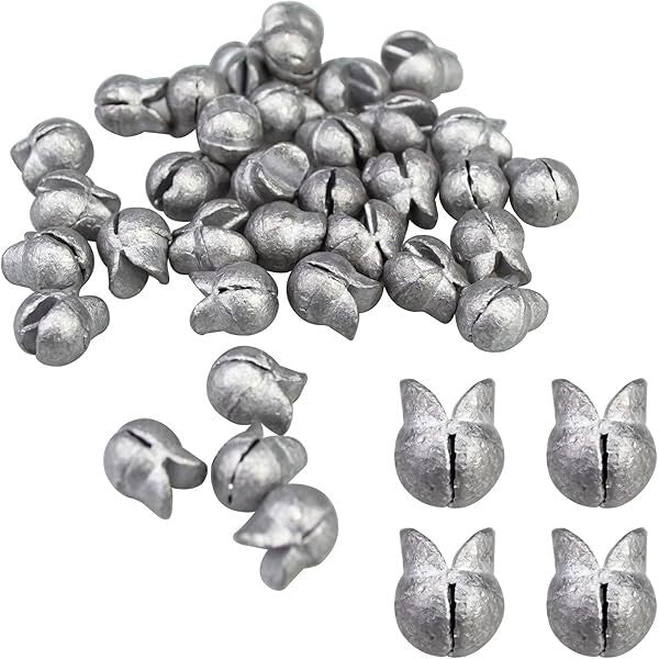6-Pack Removable Split Shot Sinkers for Fishing Tackle - Size PSS-3/0