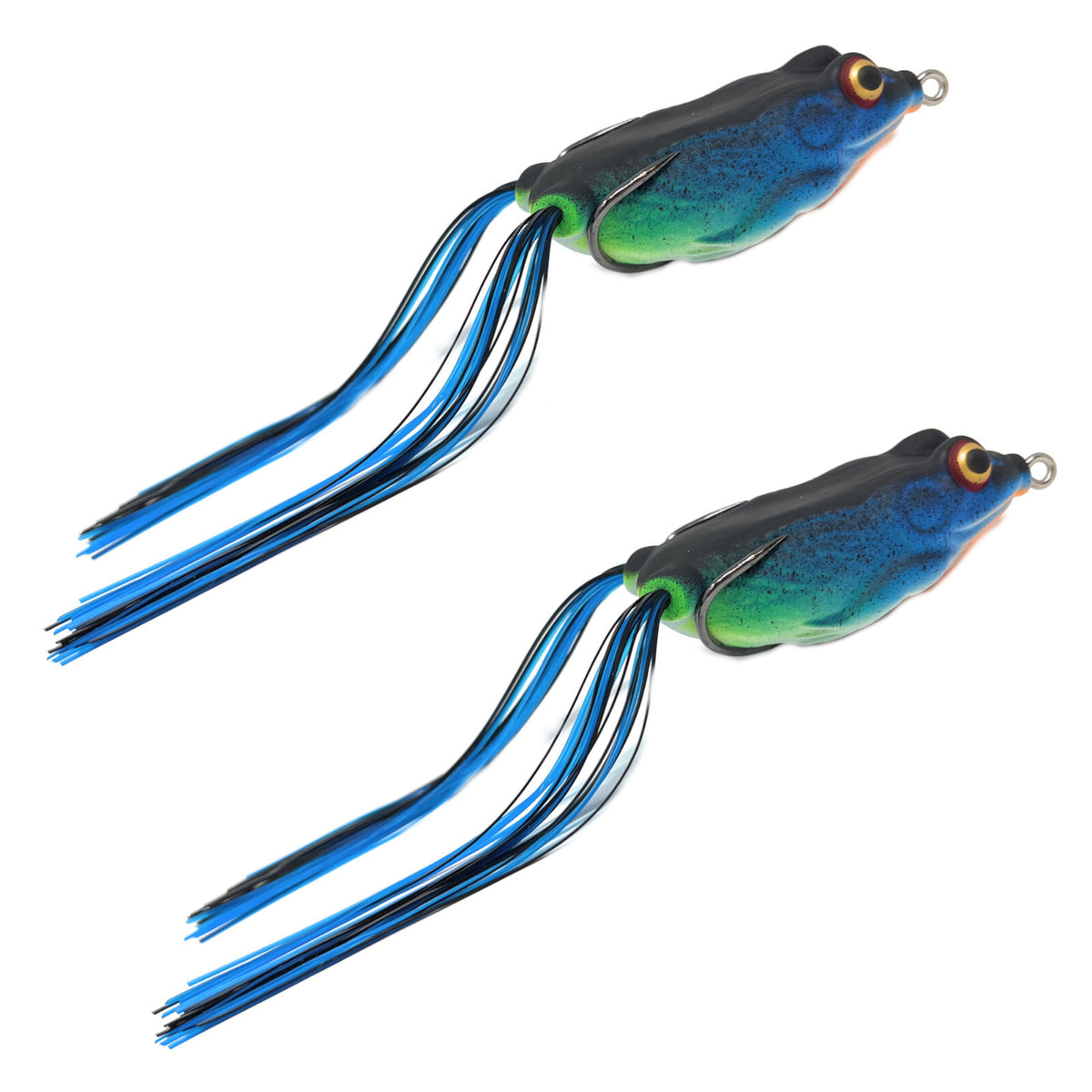 Topwater Bass Fishing Frogs 2.5 Inch 2 Pack - Weedless Hollow Body Lures