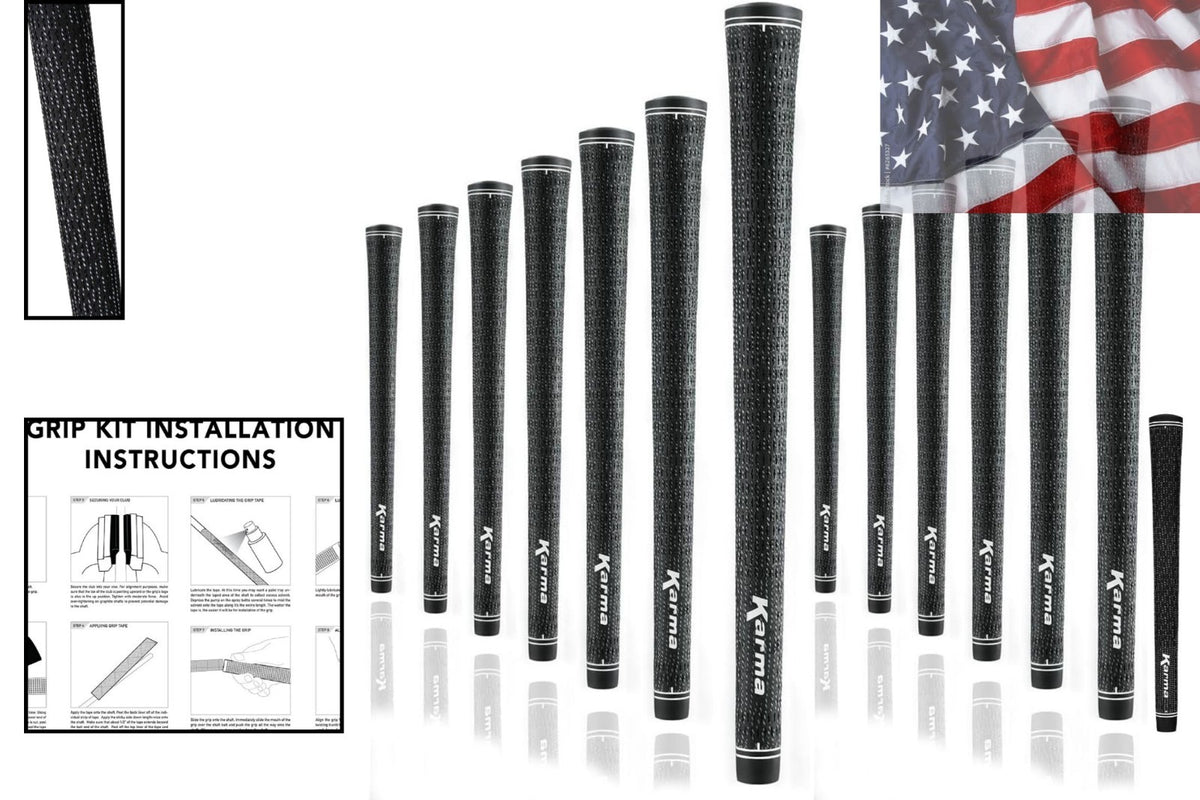 Velour Full Cord Golf Grips & Grip Kit - Black Standard & Jumbo +1/8” Oversize