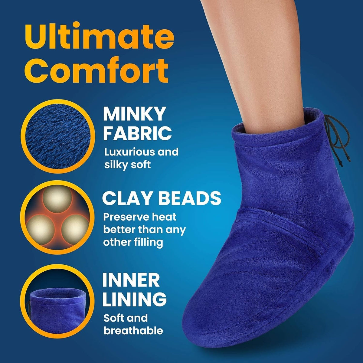 Microwaveable Foot Booties with Lavender Aromatherapy - Deep-Heating Relaxation