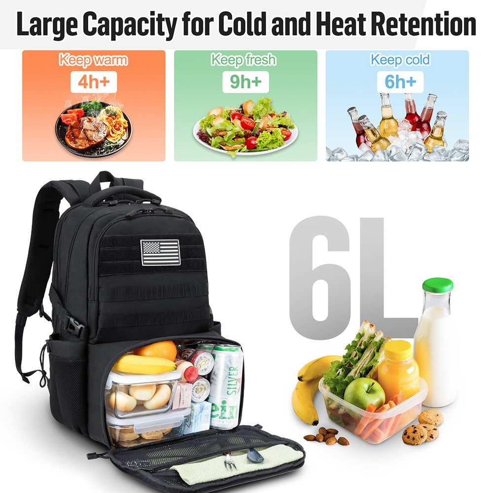Insulated Lunch Backpack 17 Inch Laptop Cooler Bag for Men Women 40L