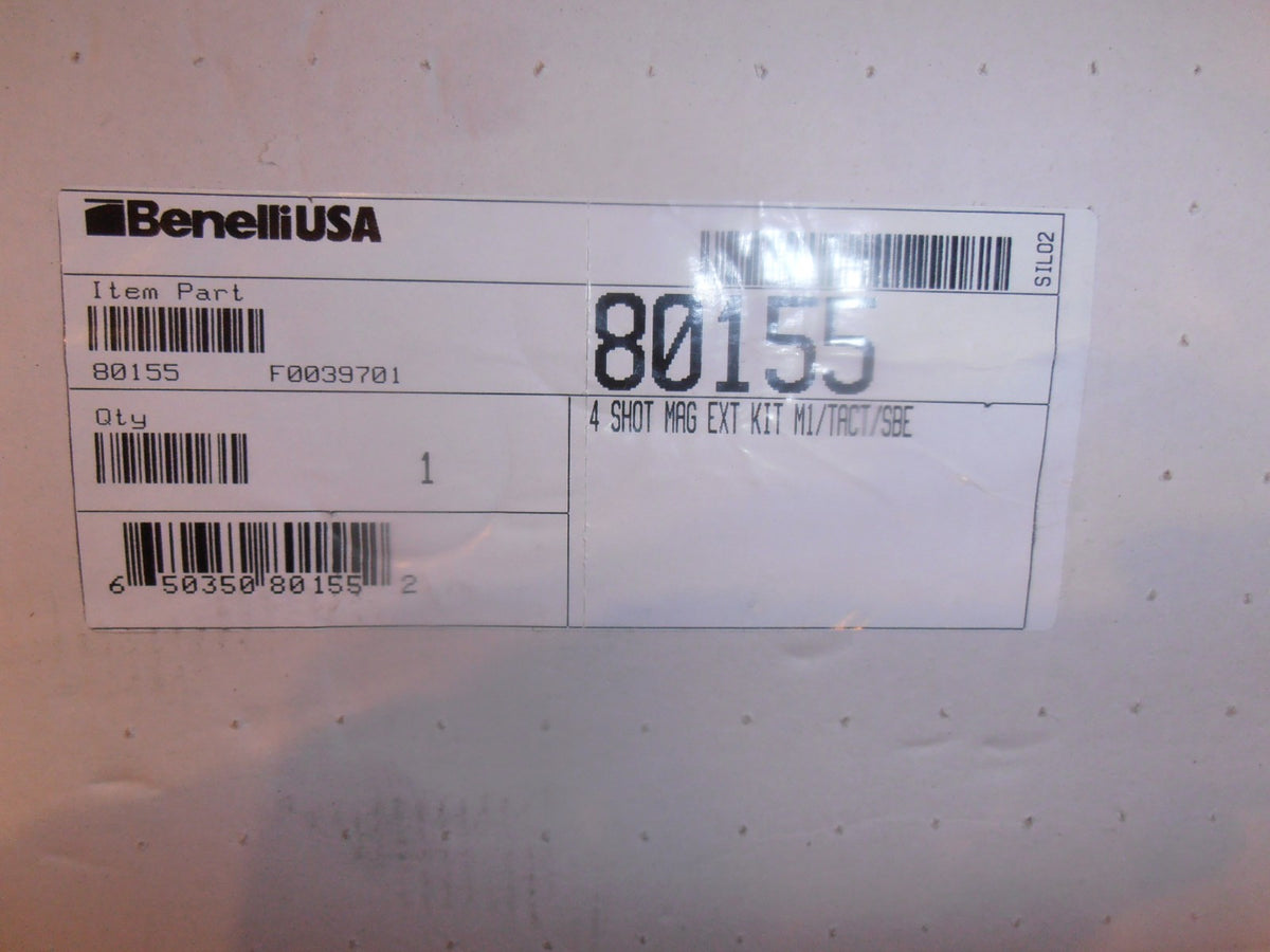 Benelli 12-Gauge Magazine Extension Tube 4-Round for M1 M2 SBE Shotgun - Black