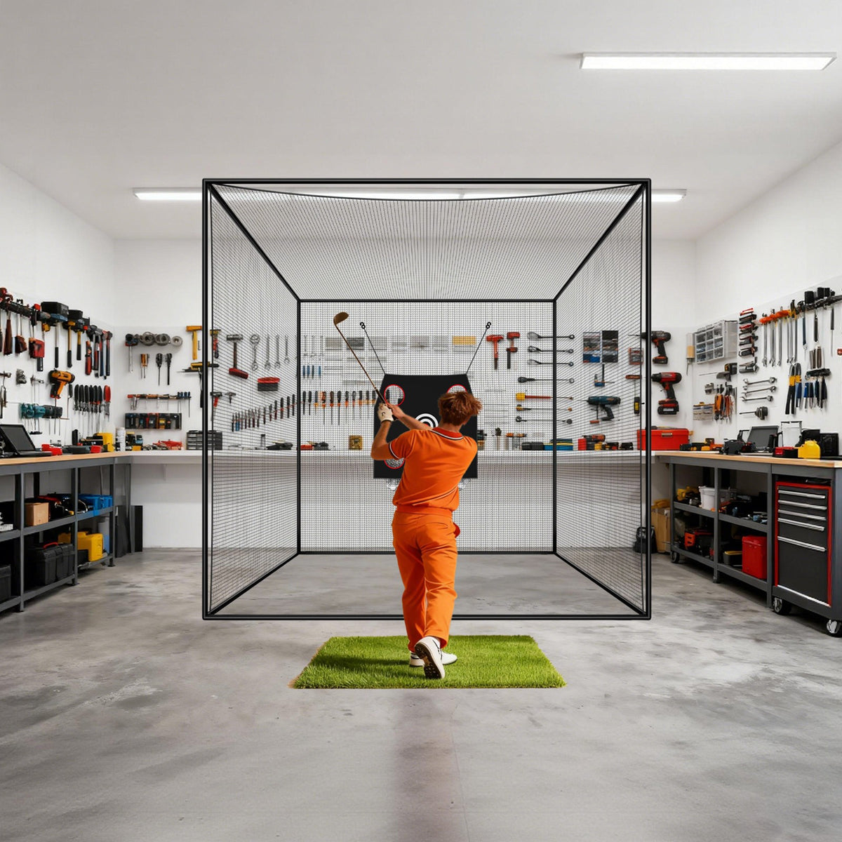 10x10ft Golf Batting Cage for Indoor Outdoor Practice - Stable & Durable