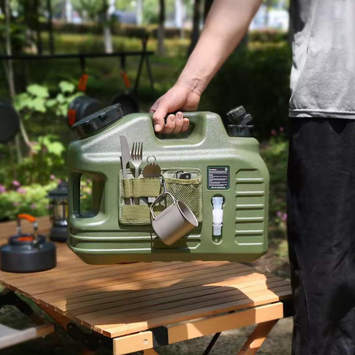 Portable Camping Shower with 7-Gallon Water Jug & Rechargeable Pump