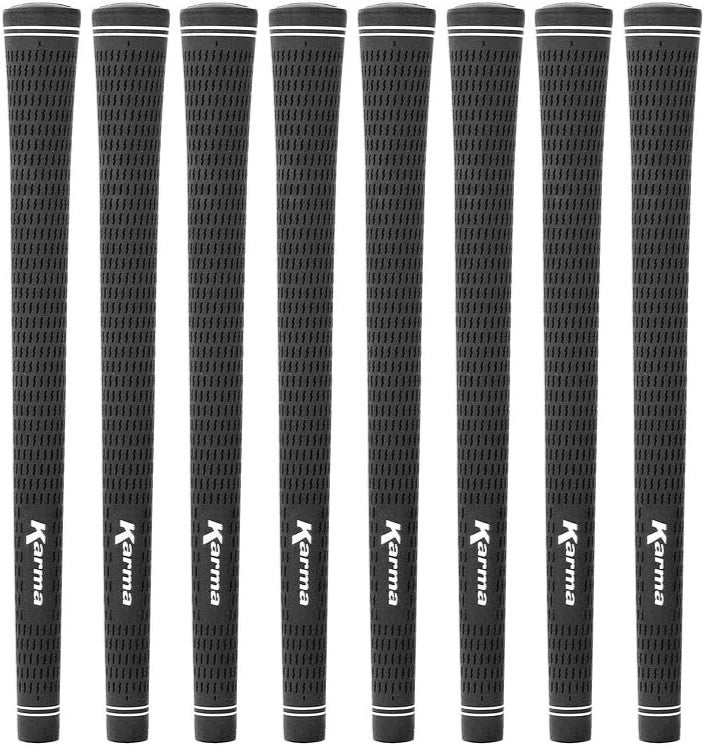 Karma Velour Black Golf Grips Standard Size 51g Round & Ribbed Core
