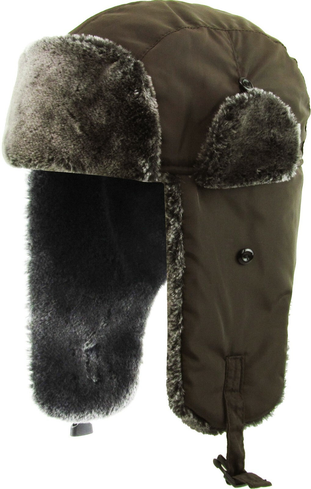 Solid Camo Soft Fur Aviator Trapper Winter Hat Ski Warm Cap
