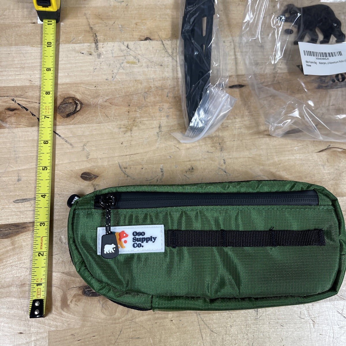 Waxed Canvas Bike Frame Bag Waterproof Cycling Storage Green