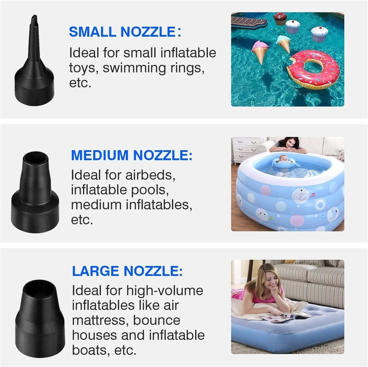 12V Electric Inflatable Air Pump for Boats and Air Mattresses Portable Deflator & Inflator