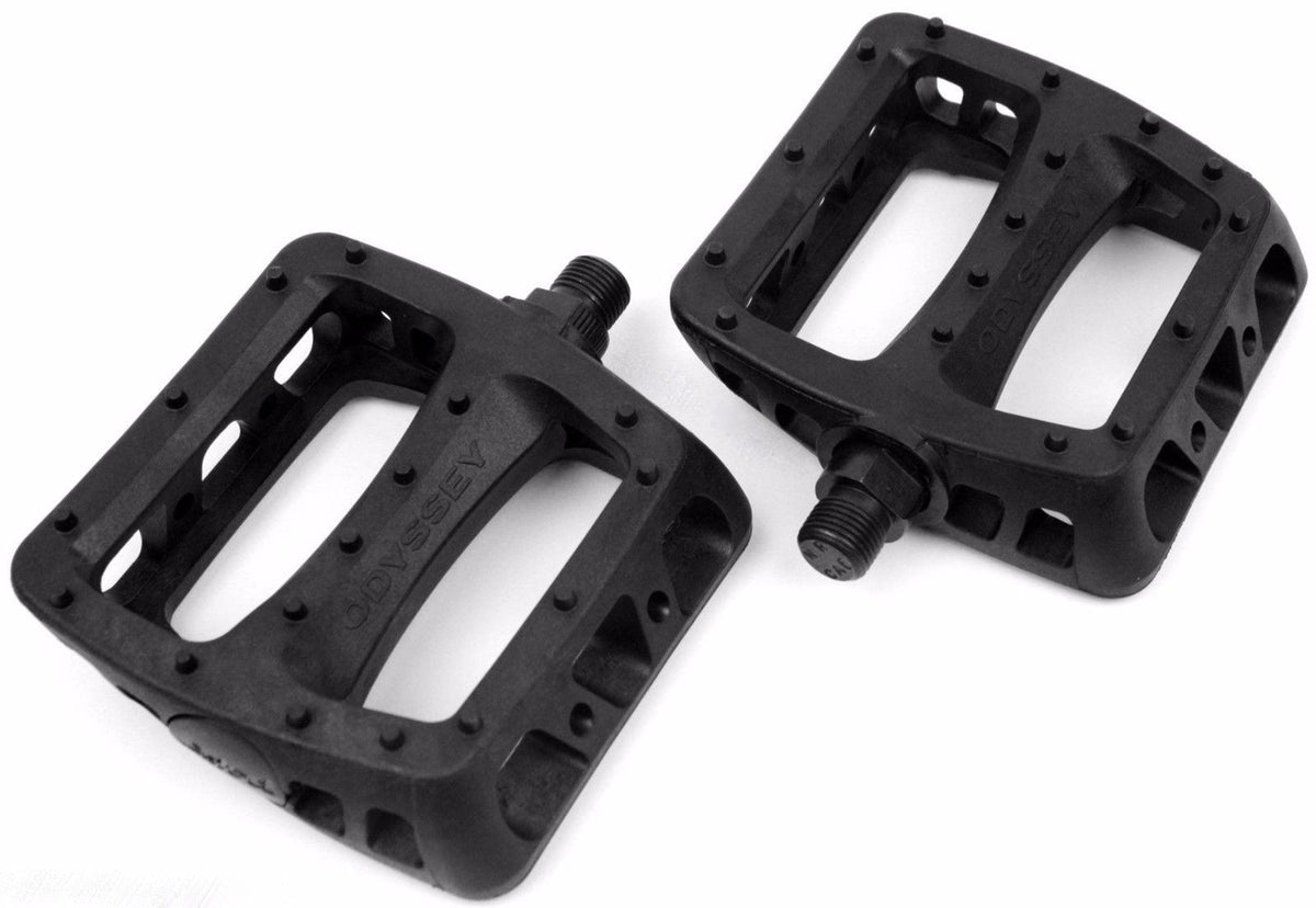 BMX Bike Pedals 9/16 Inch Black Plastic Platform Pedals Durable Spindle