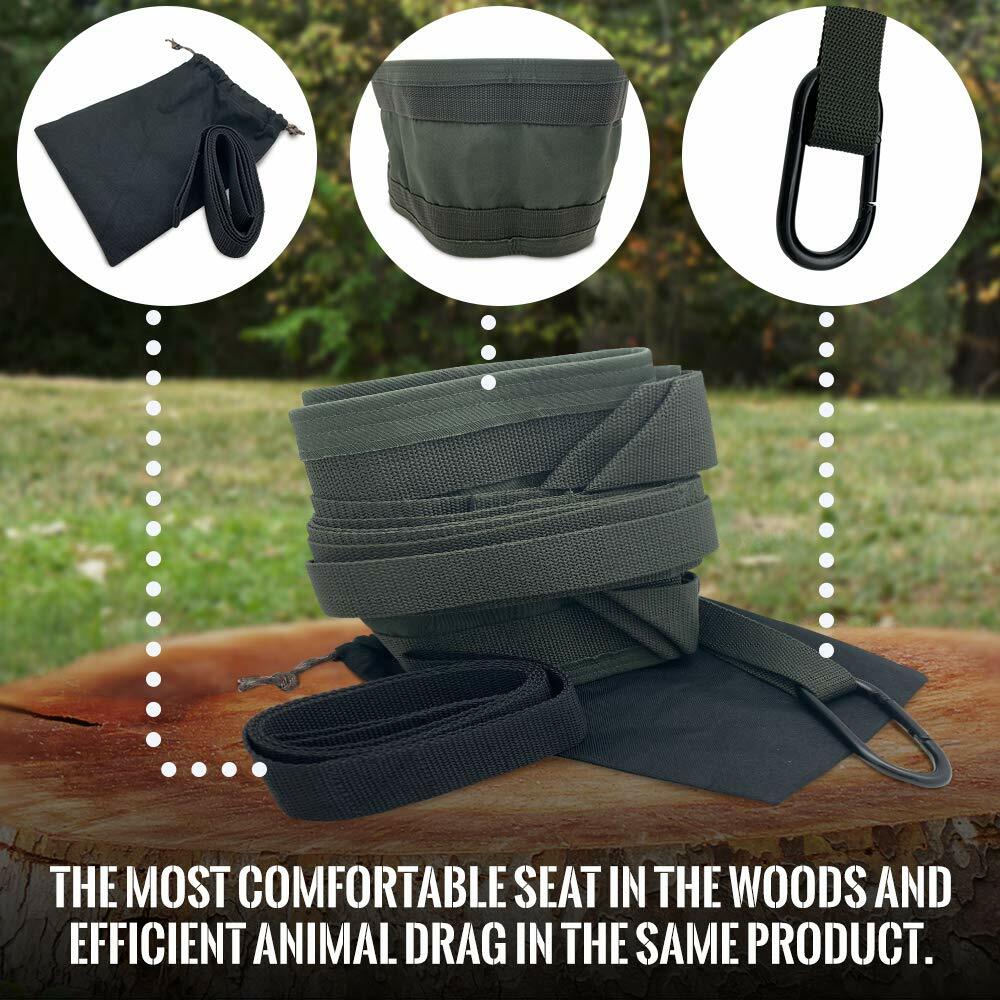 Portable Hunting Tree Seat Sling – Compact Deer Stand & Drag