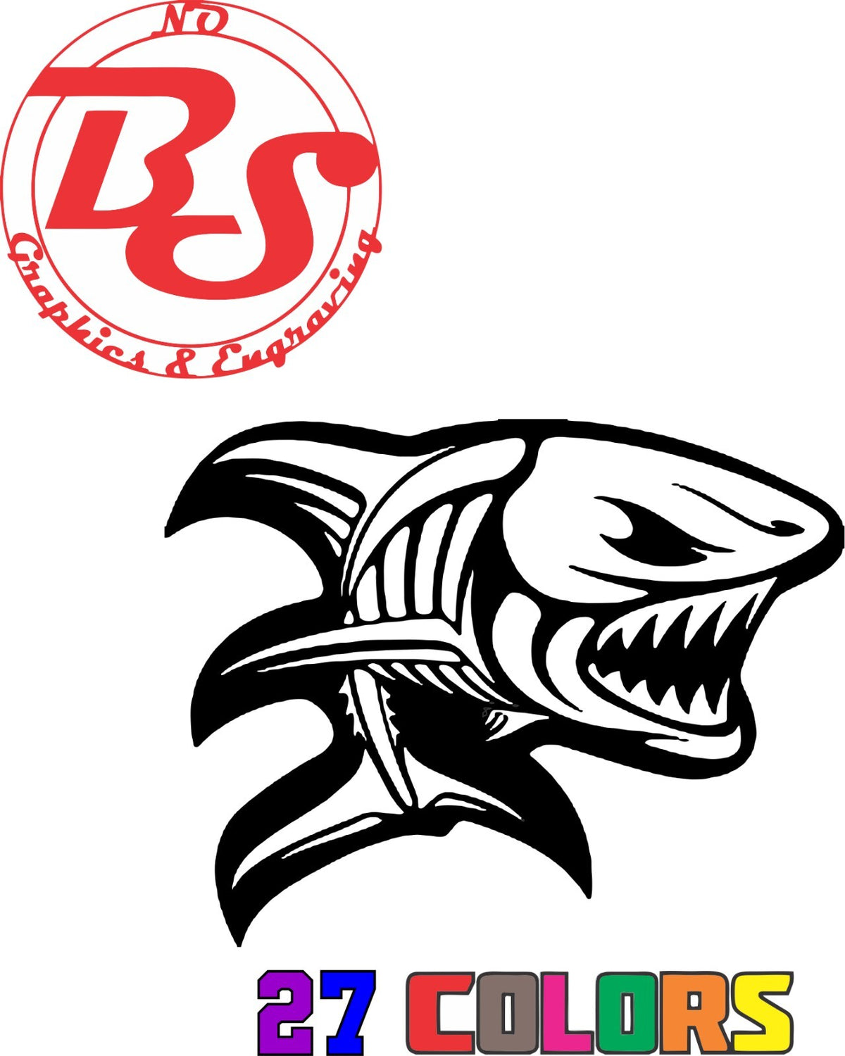 6-Inch Ocean Fish Vinyl Decal - Shark Great White Hammerhead Ocean Salt Water Fish