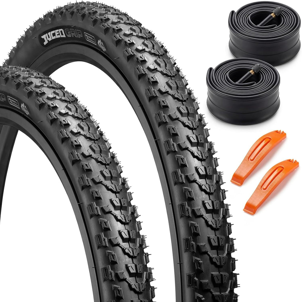 2 Pack 26x2.2 MTB Bicycle Tires & Inner Tubes Off-Road All-Terrain