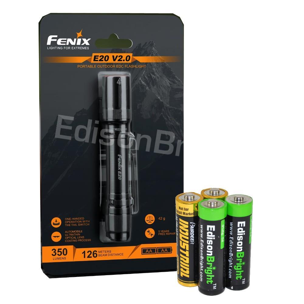 350 Lumen LED Tactical Flashlight with 2 AA Batteries - Compact & Waterproof