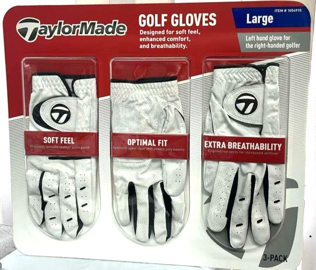 Golf Gloves Large White Set of 3 for Men and Women