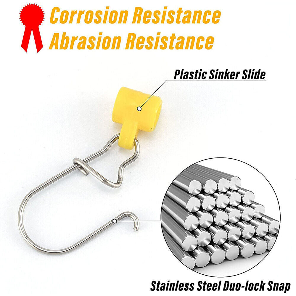 Heavy Duty Stainless Steel Fishing Sinker Slider for Braided Line - 200PCS