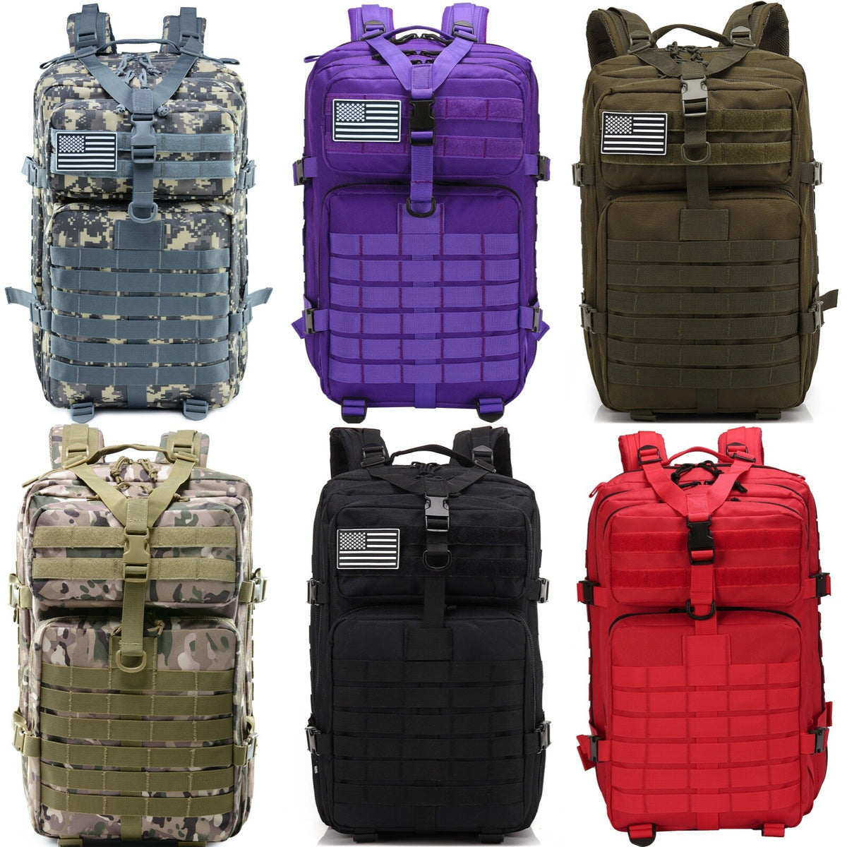 45L Tactical Military Backpack Large Rucksack for Camping Hiking Travel