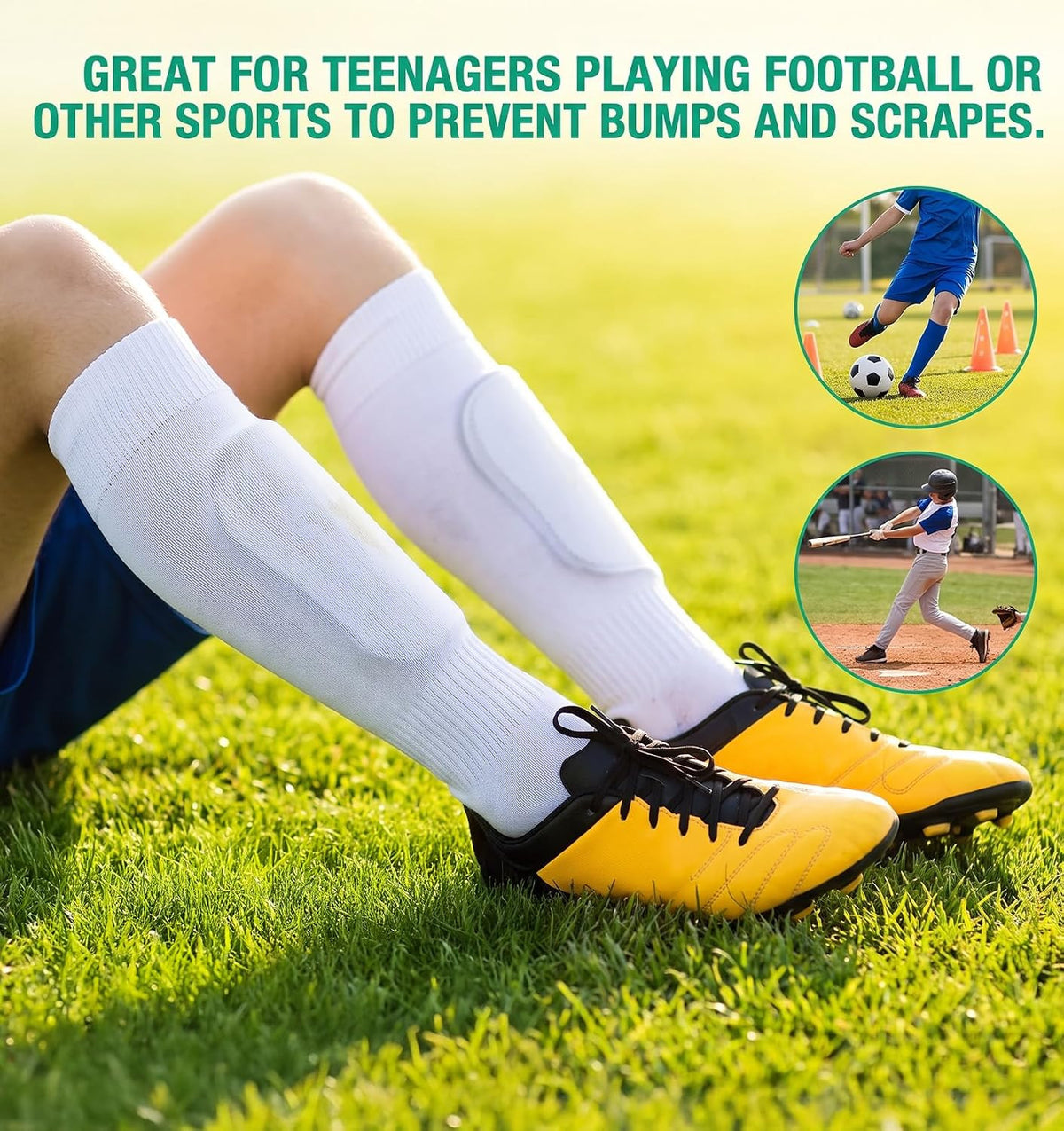Mini Shin Guards - 2 Pairs Youth & Adult Impact Protection