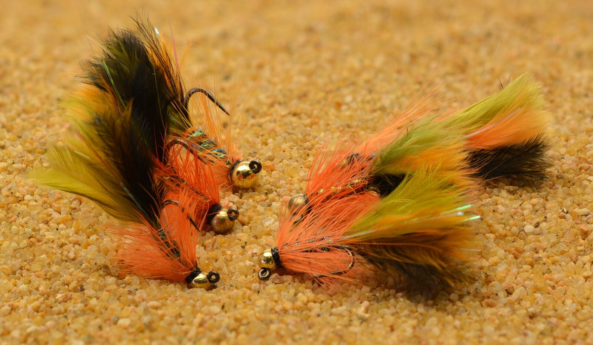 Micro Jig Head Fly Set - Tungsten Bead Head Flies for Fly Fishing - Assorted Sizes