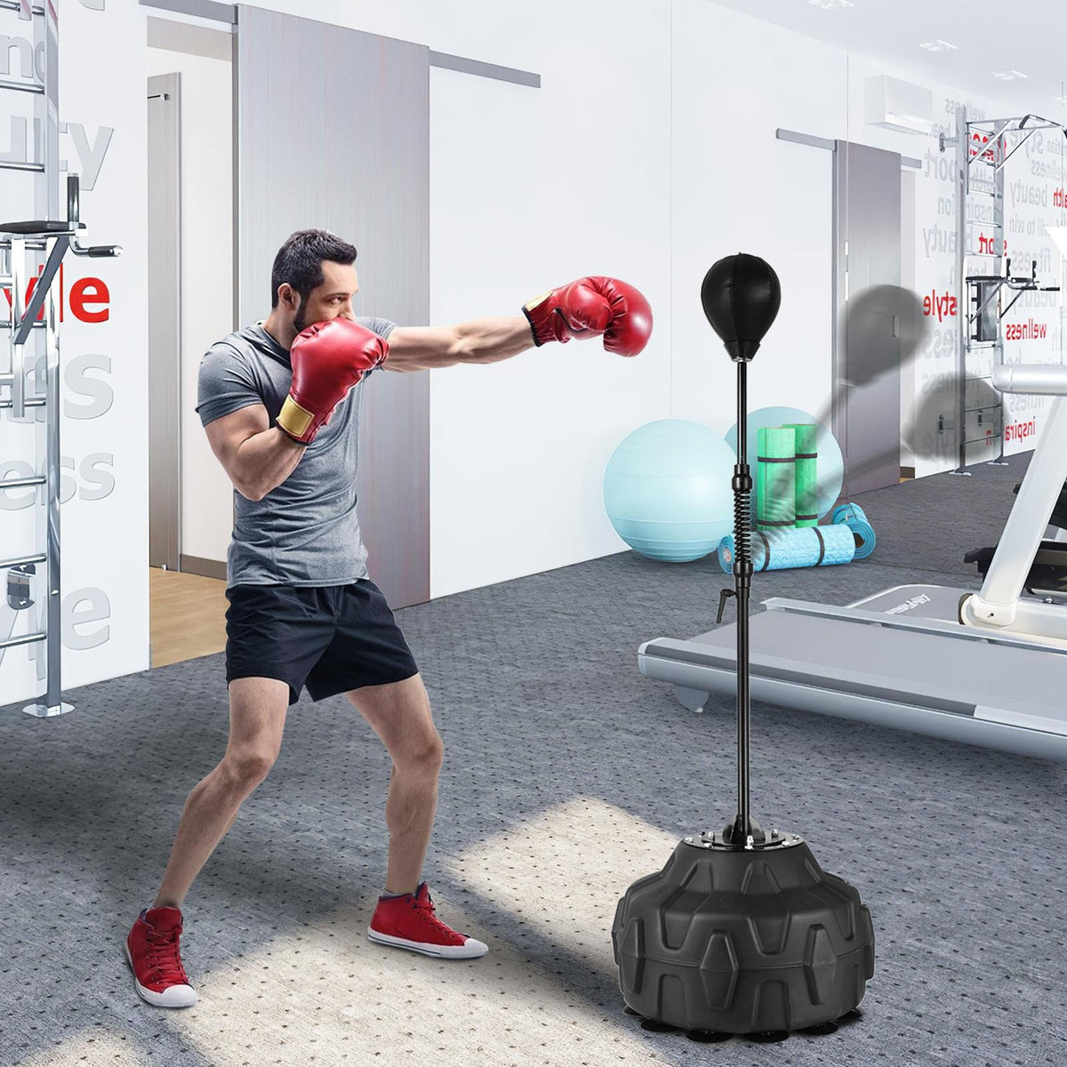 Freestanding Reflex Speed Boxing Bag for Training & Fitness