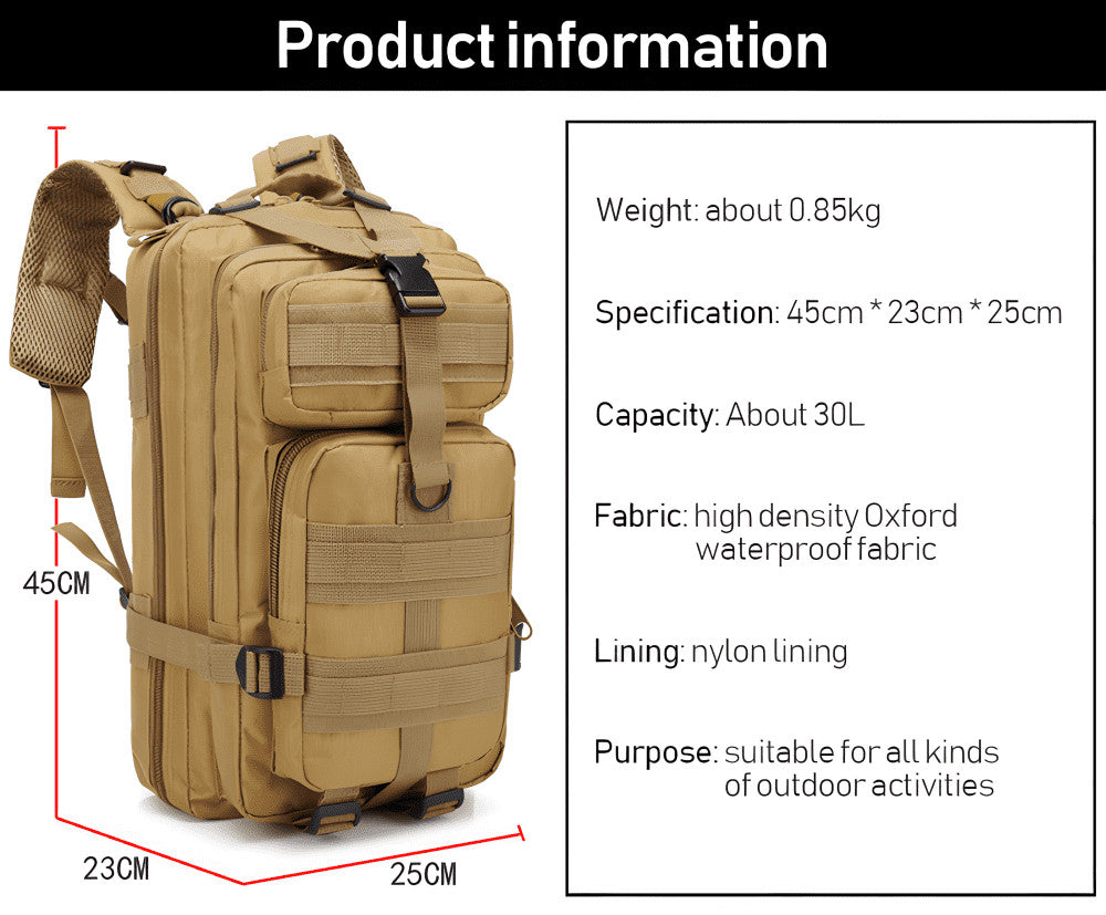 Military Tactical 600D Army MOLLE Outdoor Backpack Camping Hiking Survival Bag