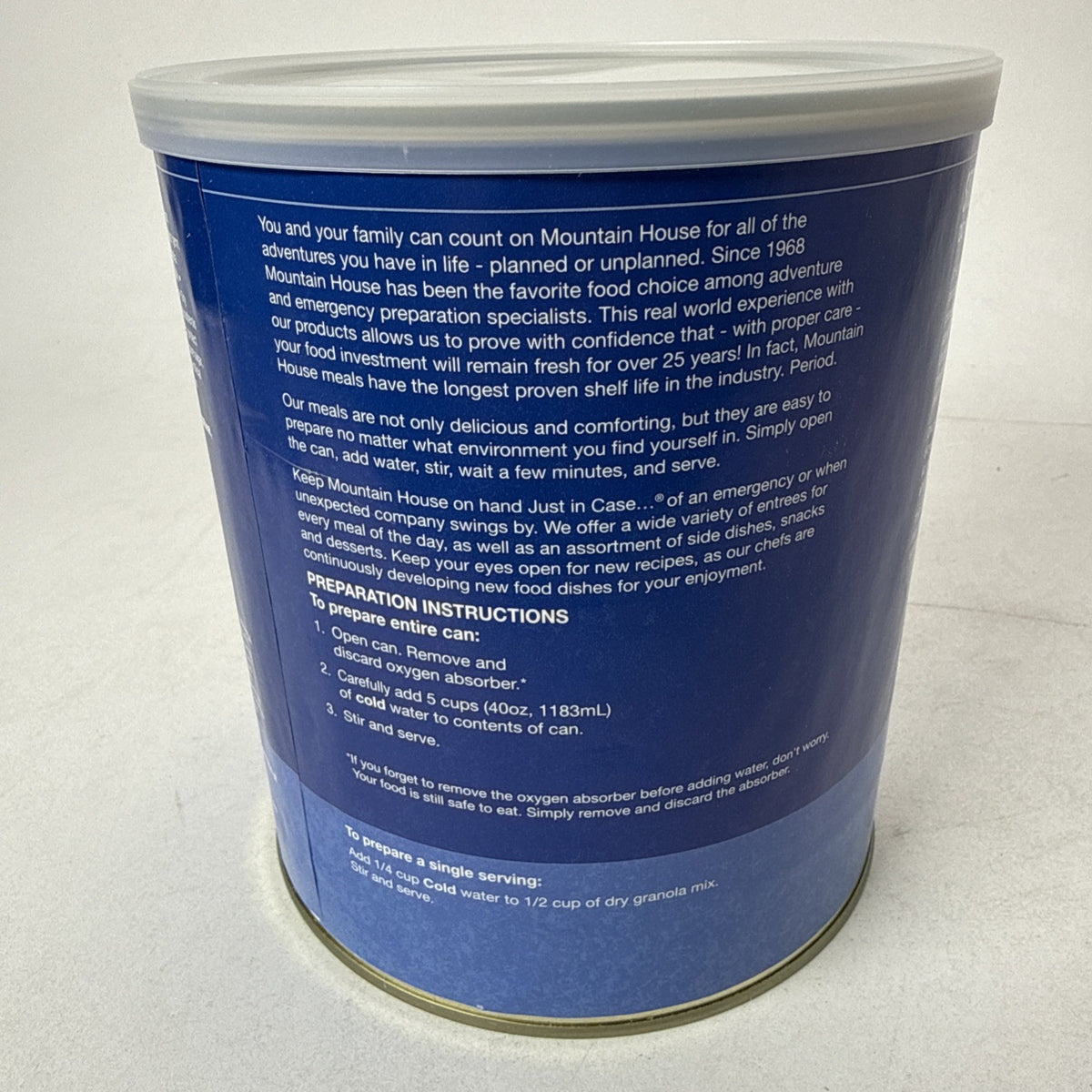 Mountain House Granola with Milk & Blueberries #10 Can - Long Shelf Life, 20 Servings