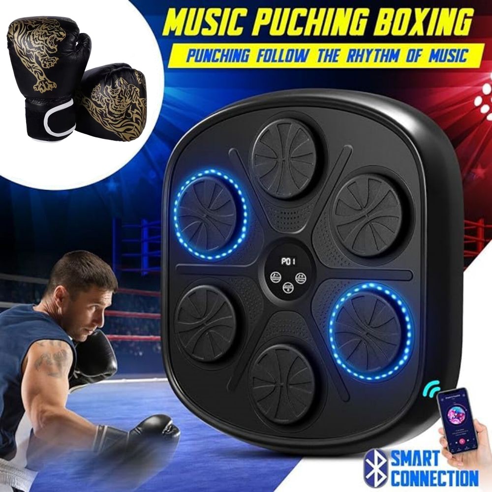 Electronic Boxing Punching Machine with Bluetooth & LED Lights for Home Training