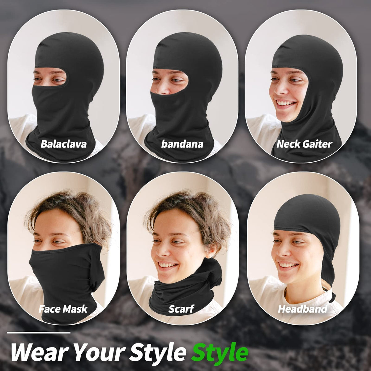 Unisex Full Face Ski Mask Windproof UV Sun Protection Hood