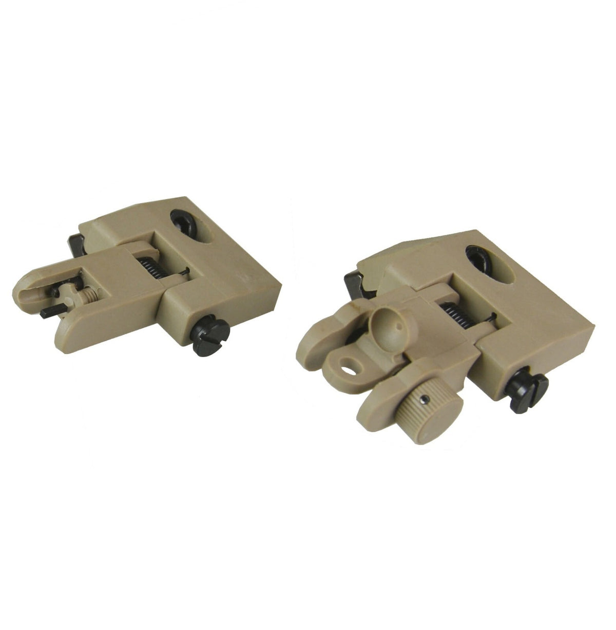 45 Degree Flip Up Backup Sight Polymer Dark Earth for Bicycle or Rifle