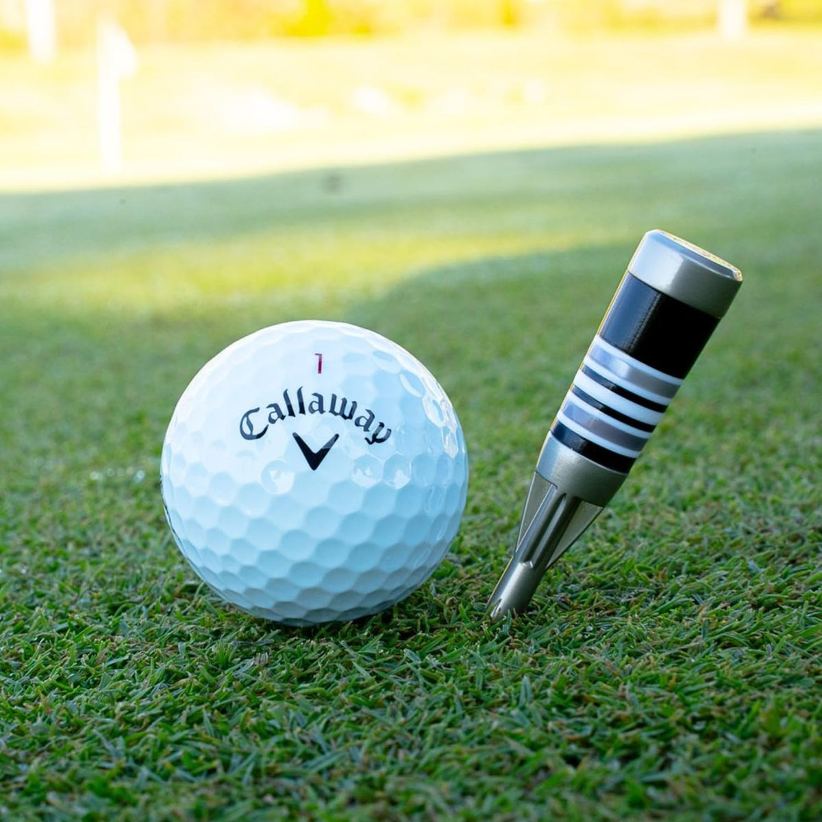Golf Divot Repair Tool with Ferrule - Silver Callaway Style