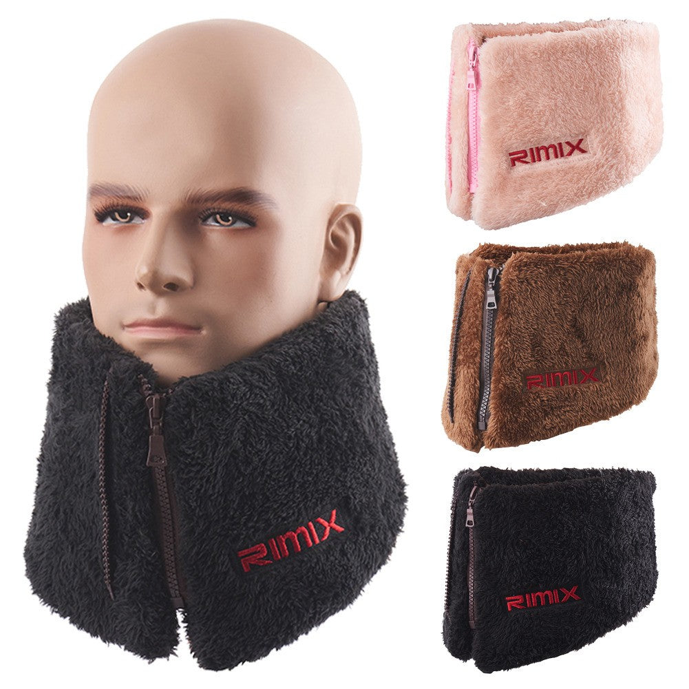 Winter Neck Warmer Gaiter with Zipper for Outdoor Ski Cycling Fleece Collar