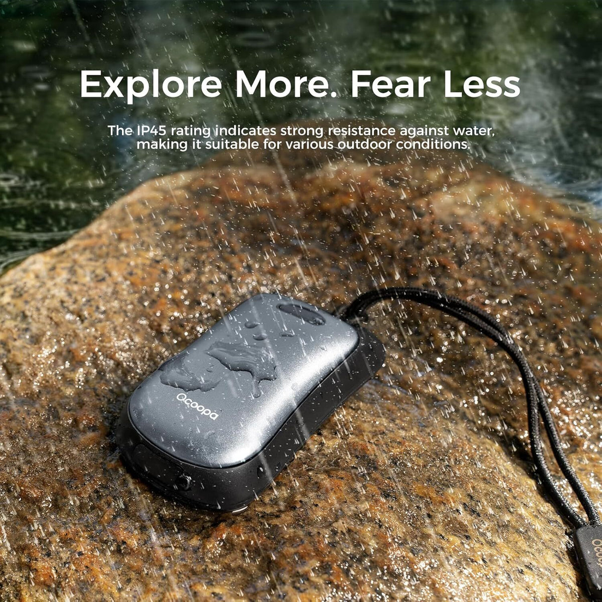 Rechargeable Portable Hand Warmer with 6000mAh Battery Waterproof for Outdoor Hiking