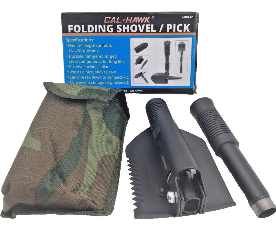Multi-Function Folding Shovel with Saw and Pick for Camping & Survival