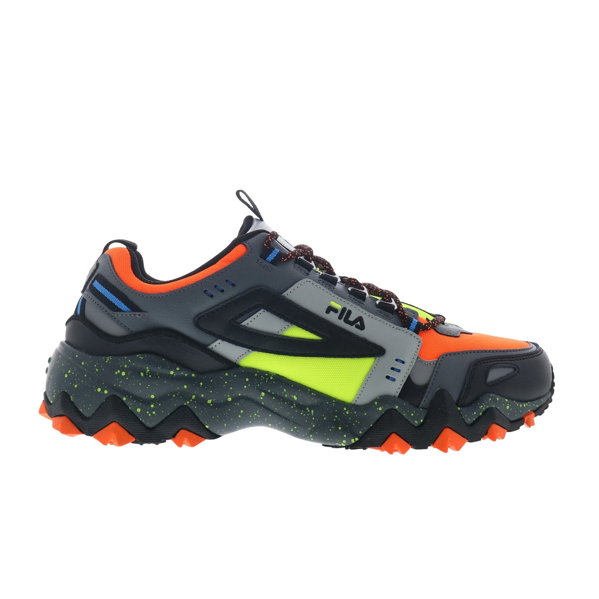 Men's Orange Leather Hiking Shoes - Trail Running Sneakers