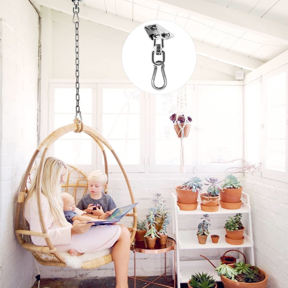 Heavy Duty Hammock Hanging Kit with 39-Inch Steel Chain & Swivel - Supports 1000lbs