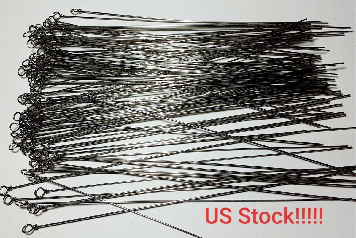 Stainless Steel Fishing Wire Spinners - 6 Inch, .031 Diameter, 100 Pieces