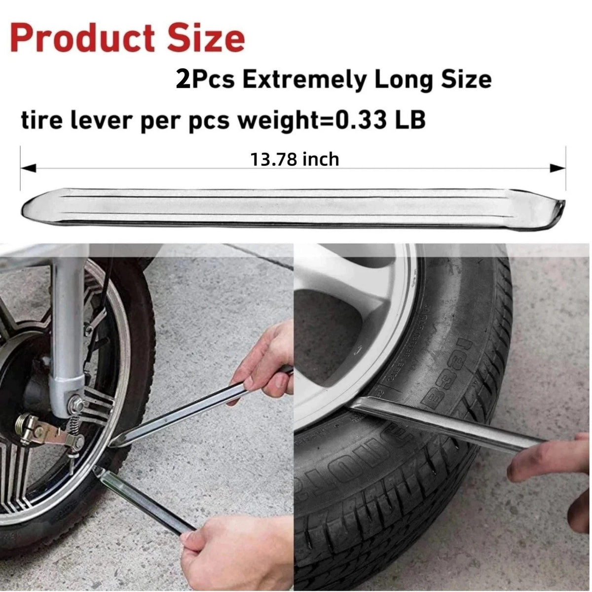 2-Piece Tire Levers Set for Motorcycle Car Truck Bike Tire Changing Repair Tools